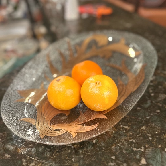 Elegant Glass Serving Platter with Gold Accents - Picture 3 of 10